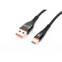 Accura Cable USB-A a USB-C 2,0m engomado 5V/2A negro