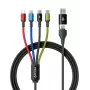 Accura cable de carga múltiple 8 en 1 USB-A/USB-C a 2x USB-C, Lightning, Micro USB, 3.0A, 1,2m, negro