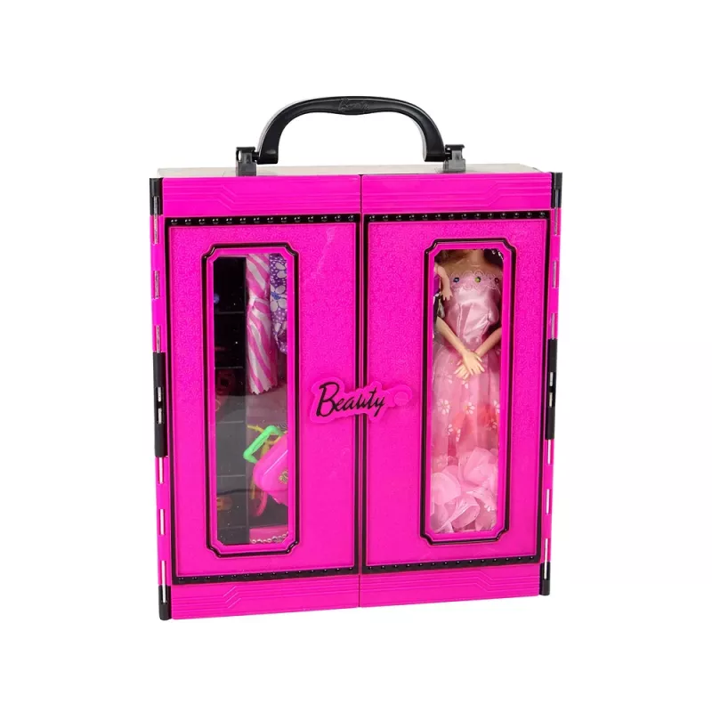 LEAN TOYS muñeca con armario vestidor para muñecas en maletín Beauty-Girl