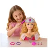 LEAN TOYS muñeca cabeza de peluquería Beauty Fashion con accesorios, cabello rubio, 25 cm, para niños a partir de 3 años