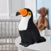 LEAN TOYS Peluche Tucán Pájaro Peluche Mascota Peluche Blanco 30cm