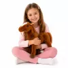 LEAN TOYS Caballo de Peluche Marrón Juguete de Tela Peluche 40cm