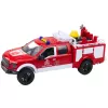 LEAN TOYS Camión de Bomberos con Función de Riego de Agua, Luces y Sonidos, Blanco-Rojo, 1:12