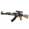 LEAN TOYS Set Militar - Rifle de Juguete con Sonido, Casco, Cuchillo, Granada, Prismáticos, Reloj, Silbato, Placa de Identificación y Goma Elástica para Niños a Partir de 3 Años