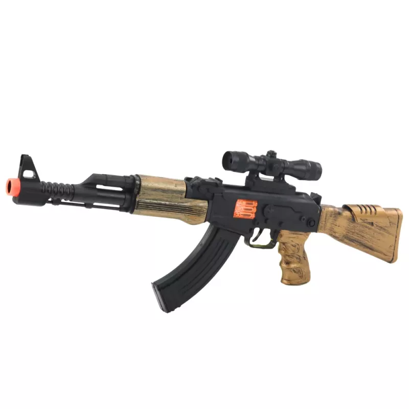 LEAN TOYS Set Militar - Rifle de Juguete con Sonido, Casco, Cuchillo, Granada, Prismáticos, Reloj, Silbato, Placa de Identificación y Goma Elástica para Niños a Partir de 3 Años