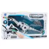 LEAN TOYS Robot Dinosaurio a Pilas con Alas Móviles, Luces, Sonido, Blanco