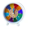 LEAN TOYS Despertador Didáctico para Niños - Azul Analógico de Cuarzo con Silent Sweep, Esfera para Aprender Minutos y Segundos, Función de Repetición y Retroiluminación, 9 cm