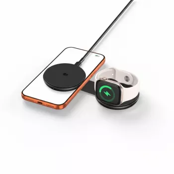 TECH-PROTECT A55 Cargador Magnético MagSafe 2 en 1 25W Qi2.2 Negro