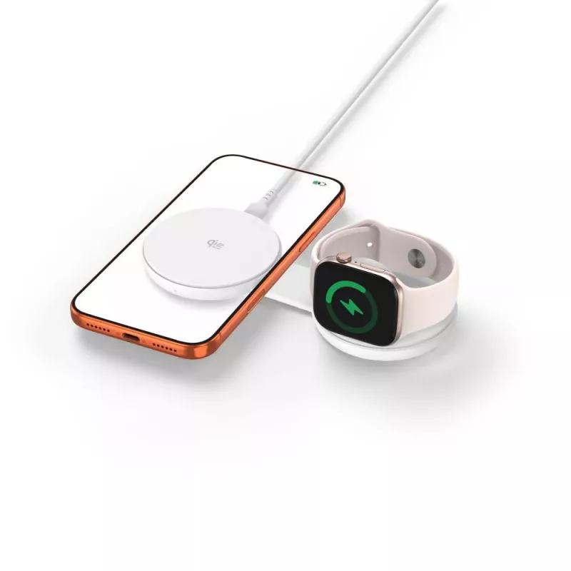 TECH-PROTECT A55 Cargador Magnético MagSafe 2 en 1 25W Qi2.2 Blanco