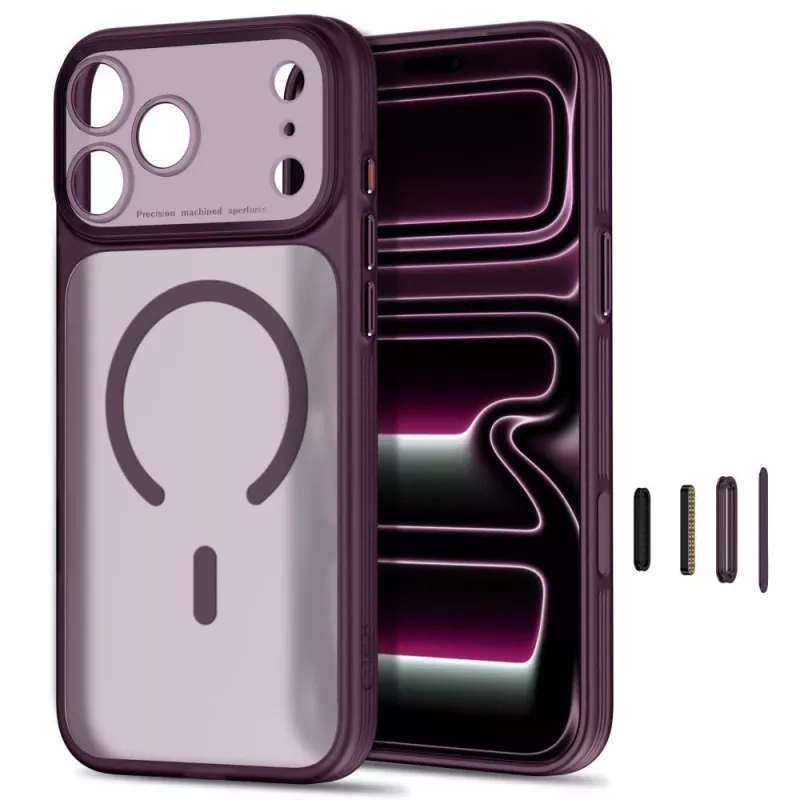 TECH-PROTECT MagPrime Funda MagSafe para iPhone 17 Pro Max / 18 Pro Max - Mate Cereza Oscuro