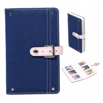 LOVEINSTANT Álbum de fotos vaquero para Fujifilm Instax Mini – capacidad para 108 copias, tapa de piel sintética PU, 18 páginas, azul