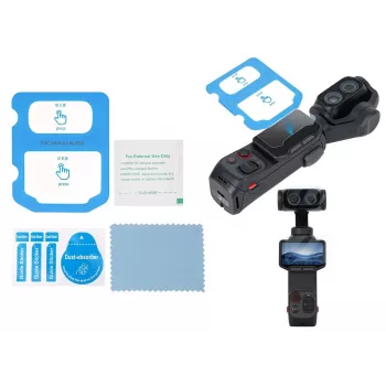 SUNNYLIFE Set de protección de cristal templado 9H para pantalla y objetivo para Insta360 Luna Ultra con recubrimiento AR, bordes 2.5D y accesorios de montaje