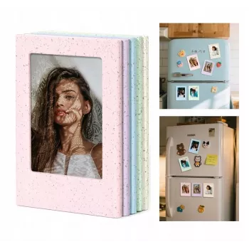 LOVEINSTANT Set de 5 marcos de fotos magnéticos para Fujifilm Instax Mini – colores pastel, montaje en nevera