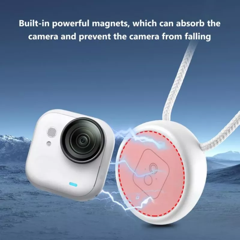 PULUZ PU1205W Soporte magnético para el cuello con cordón para Insta360 GO Ultra, blanco