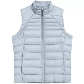 4F Chaleco acolchado mujer azul claro F091 - plumón sintético, corte regular, talla M