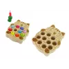 LEAN TOYS Juego de pesca de madera con 2 cañas gatito
