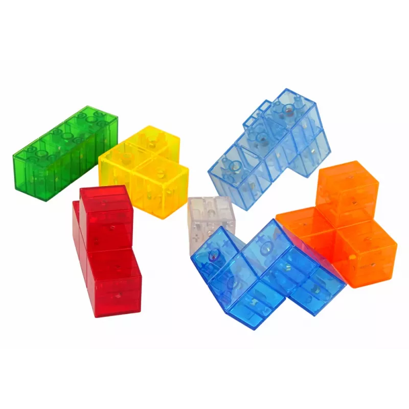 LEAN TOYS Magic Magnetic Cube 7 Elements - puzzle magnético 3D, 7 piezas, multicolor, juguete educativo a partir de 6 años