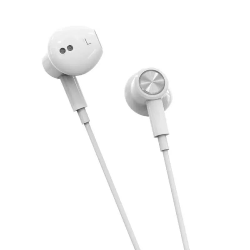 Beline auriculares in-ear USB-C con micrófono y mando a distancia, blancos