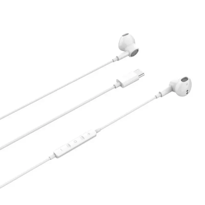 Beline auriculares in-ear USB-C con micrófono y mando a distancia, blancos