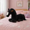 LEAN TOYS caballo de peluche mascota peluche negro 40cm x 37cm