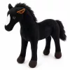 LEAN TOYS caballo de peluche mascota peluche negro 40cm x 37cm