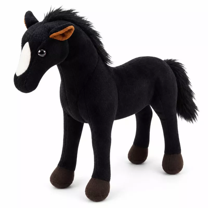 LEAN TOYS caballo de peluche mascota peluche negro 40cm x 37cm