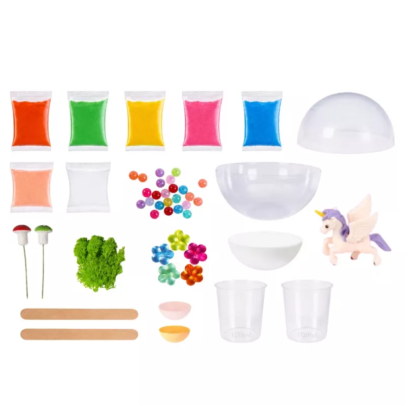 LEAN TOYS set de experimentos de cultivo de cristales terrario unicornio con iluminación DIY