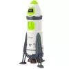LEAN TOYS Space Rocket Ship playset con figuras de astronautas, luces y sonidos, 42 cm, blanco gris naranja