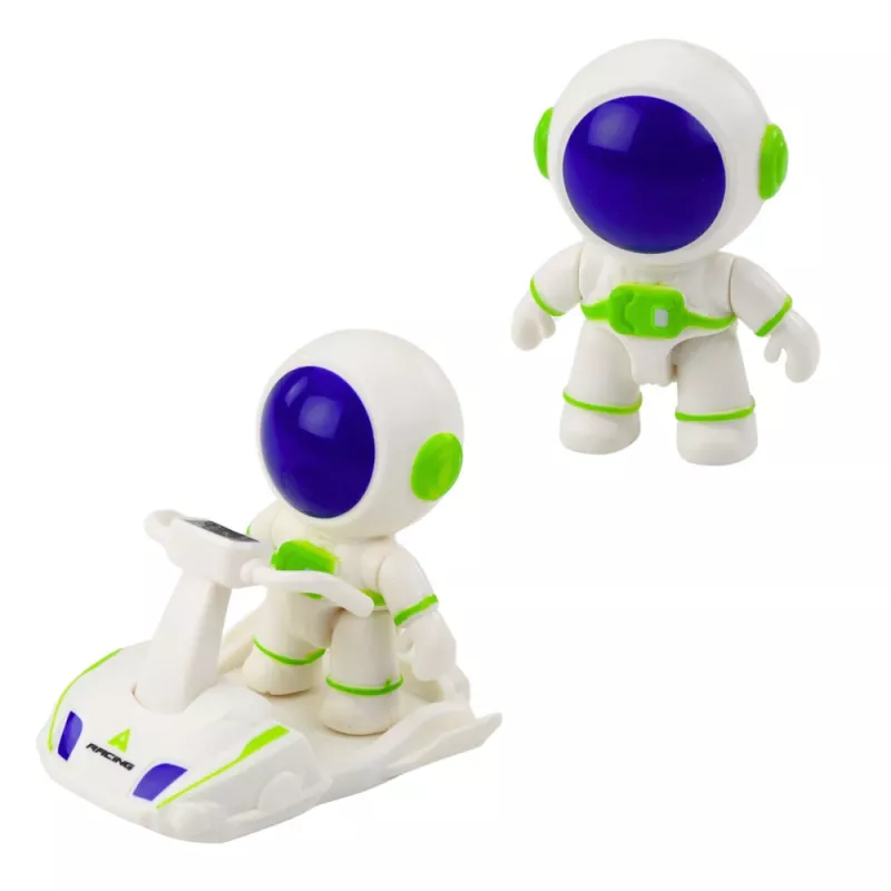 LEAN TOYS Space Rocket Ship playset con figuras de astronautas, luces y sonidos, 42 cm, blanco gris naranja