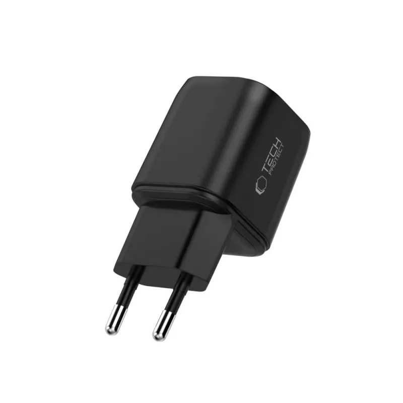 TECH-PROTECT NCA100W-GaN fuente de alimentación GaN de 3 puertos 100W PD 3.2 / QC3.0 negra