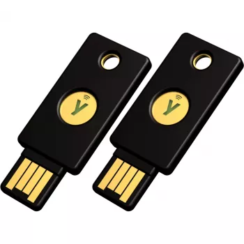 Llave de seguridad YubiKey 5 NFC pack de 2 (Negro/Oro, USB-A y NFC)