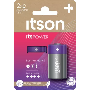 Pilas alcalinas ITSON LR14IPO/2CP C (pack de 2, blíster)