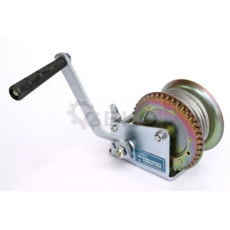 Torno de manivela 850 kg con cable de acero galvanizado de 10m