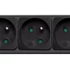 Akyga AK-SP-05A regleta de enchufes con protección contra sobretensiones, 5 x CEE 7/5 (tipo E), interruptor, 1,8 m, negra
