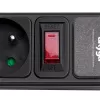 Akyga AK-SP-05A regleta de enchufes con protección contra sobretensiones, 5 x CEE 7/5 (tipo E), interruptor, 1,8 m, negra