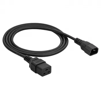 Akyga AK-UP-02 cable de extensión para servidor IEC C14 a IEC C19, 3 x 1 mm², 1,8 m, negro