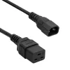 Akyga AK-UP-02 cable de extensión para servidor IEC C14 a IEC C19, 3 x 1 mm², 1,8 m, negro