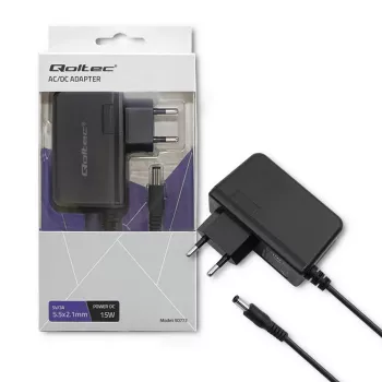 Qoltec fuente de alimentación de enchufe 15W 5V 3A 5,5x2,1mm
