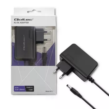 Qoltec fuente de alimentación AC/DC 15W 5V 3A con conector de barril 3,5x1,35mm