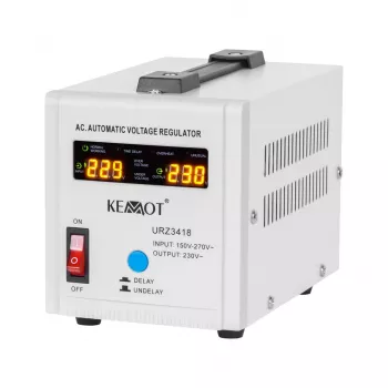 KEMOT SER-500 Estabilizador de tensión automático 500VA 300W tipo relé 230V AC salida toma Schuko indicadores LED