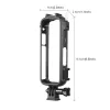 PULUZ PU979B funda protectora con soporte y doble zapata de flash en frío para Insta360 X4 – Negro