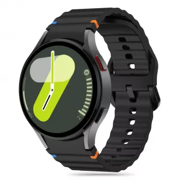 Tech-Protect Silicone Sport correa deportiva de silicona para Samsung Galaxy Watch4/5/5 Pro/6/7/FE, negro
