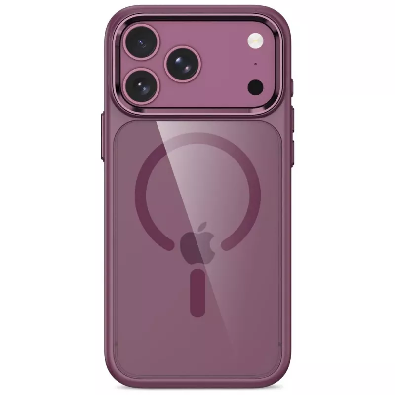 Tech-Protect Magmat funda transparente MagSafe para iPhone 17 Pro Max / 18 Pro Max - Rojo cereza oscuro