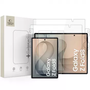 TECH-PROTECT Easy Set Fit+ set de protección 4 en 1 para Samsung Galaxy Z Fold 8 – Transparente (lámina y cristal)