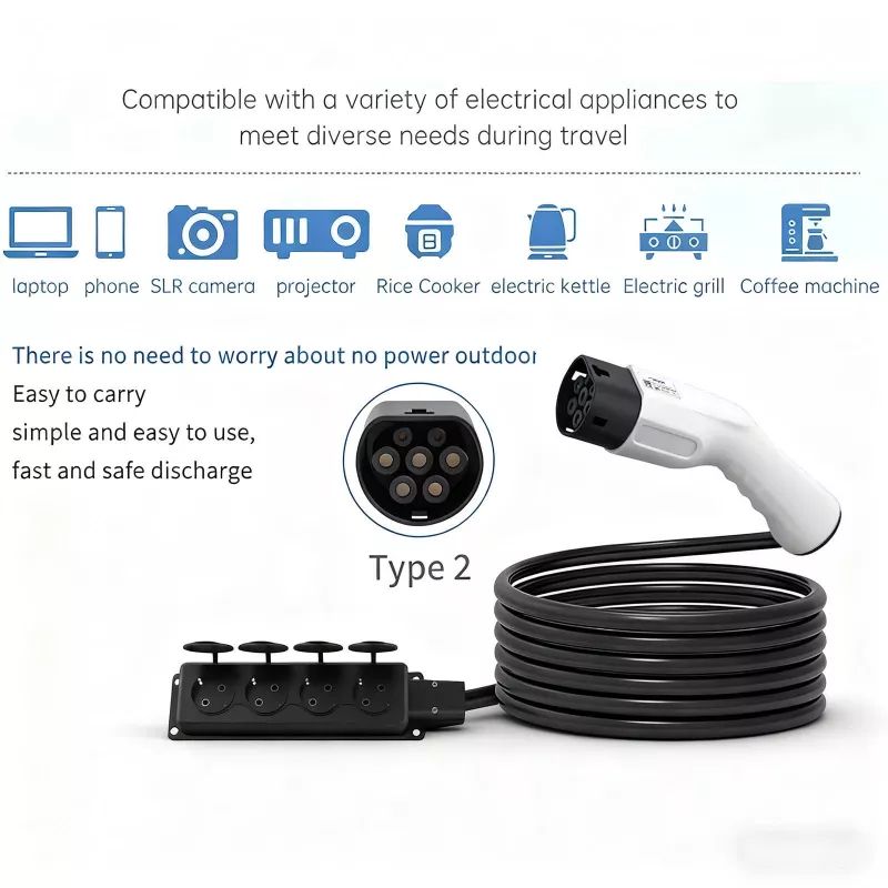 AKYGA AK-SC-E27 Adaptador V2L Type 2 a 4x Schuko 16A 3m