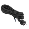 Akyga AK-OT-04S Cable de alimentación de goma H05RR-F 3 x 1,5 mm², conector CEE-7/7 a extremo abierto, 5 m, negro