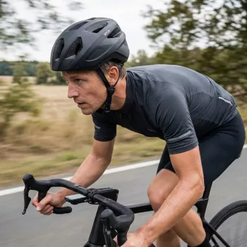 Vayox Kask Active Casco de bicicleta negro mate con LED M