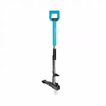 CELLFAST C.IDEAL saca hierbas 95 cm desherbador manual de pie con sistema de 3 garras de acero templado y expulsión por pedal, empuñadura en D ergonómica, verde/negro