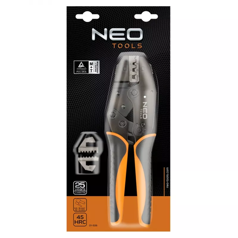 NEO TOOLS crimpadora de terminales de puntera 0,5-16 mm² (22-6 AWG)