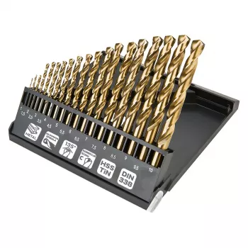 NEO TOOLS set de 19 brocas para metal HSS-TiN 1,0-10,0 mm